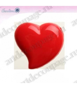 Декоративные пуговицы "Сердце", красный пластик, 4 шт по 18 мм, HEMLINE