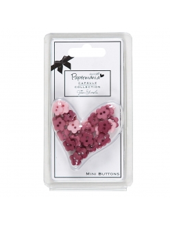 Набор декоративных мини пуговиц Розовые цветочки, коллекция Parkstone Pink, 30 шт