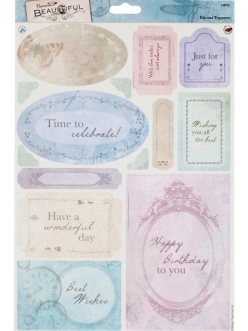 Набор высечных карточек "Пожелания" коллекция Beautiful, Papermania