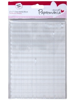 Блок для штампов акриловый прозрачный с разметкой, Papermania, 12,7х17,7 см