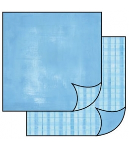 Бумага для скрапбукинга двусторонняя "Голубая клетка", Stamperia, 31,2х30,3 см