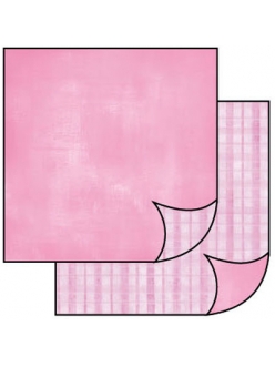 Бумага для скрапбукинга двусторонняя "Розовая клетка", Stamperia, 31,2х30,3 см