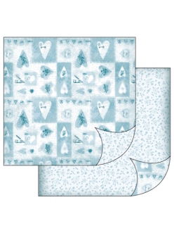 Бумага для скрапбукинга двусторонняя Голубые сердечки, 31,2х30,3 см, Stamperia