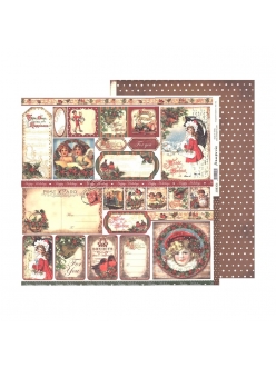 Бумага для скрапбукинга Рождественские бирки Stamperia, 31,2х30,3 см