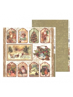 Бумага для скрапбукинга Дед Мороз и дети Stamperia, 31,2х30,3 см