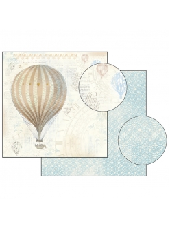 Бумага для скрапбукинга Бежевй воздушный шар Stamperia, 31,2х30,3 см