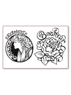 Штампы силиконовые Женщина и роза, Альфонс Муха, 7х11см, Stamperia WTK038