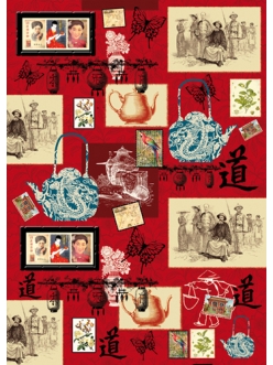 Декупажная карта Stamperia DFG374 "Китайские винтажные рисунки", 50х70 см
