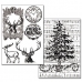 Переводная карта Transfer Олень и елка, 21х29,7 см, 2 листа, Stamperia
