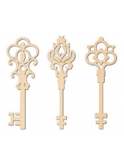 Декоративные элементы из дерева, фигурки Ключи большие, 11 см, 3 шт, Stamperia
