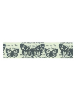 Декоративный скотч с рисунком SBA138 "Бабочки и текст", 20 мм х10 м, Stamperia (Италия)