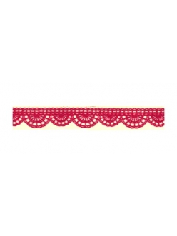 Декоративный скотч с рисунком SBA176 "Кружевная красная ленточка", 10 мм х10 м, Stamperia (Италия)