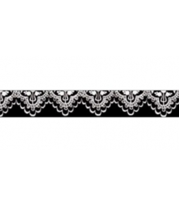 Декоративный скотч с рисунком SBA191 "Кружевная лента черная", 10 мм х10 м, Stamperia (Италия)