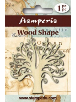 Деревянная плоская фигурка Цветущее дерево, 7х7,5 см, Stamperia Италия