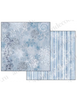 Бумага для скрапбукинга Снежинки и орнамент, Stamperia, 31,2х30,3 см