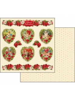 Бумага для скрапбукинга Валентинка Stamperia, 31,2х30,3 см