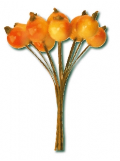 Декоративный букет "Ягоды оранжево-желтые", 12 штук, Stamperia (Италия)