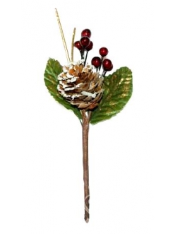 Декоративный рождественский букет Зимние ягоды и шишка, Stamperia SFB003