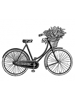 Штамп резиновый на резиновой основе Велосипед, Stamperia WTKCC03, 7х11 см