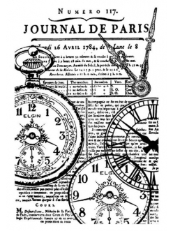 Штамп резиновый на резиновой основе Часы и текст, 7х11 см, Stamperia
