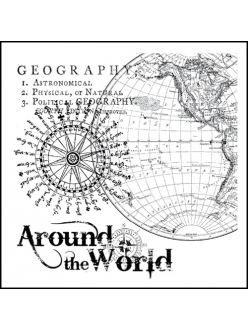Штамп резиновый Карта мира, Stamperia WTKCC13, 10х10 см