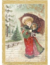 Рисовая бумага для декупажа Stamperia DFSA4143 "Девочка с зонтиком", формат А4