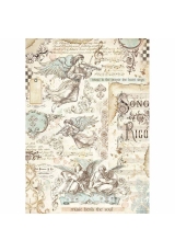 Рисовая бумага для декупажа Stamperia DFSA4321 "Ангелы и музыка", формат А4