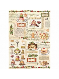 Новогодняя рисовая для декупажа Рождественская кондитерская, Stamperia формат А4