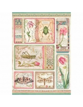 Рисовая бумага для декупажа Stamperia DFSA4360 "Ботаника, карточки", формат А4