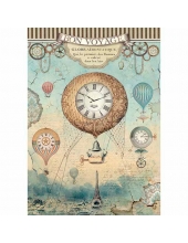 Рисовая бумага для декупажа Stamperia DFSA4370 "Фантастическое путешествие, воздушные шары", формат А4