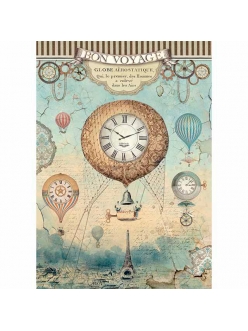 Рисовая бумага Фантастическое путешествие, воздушные шары, Stamperia формат А4