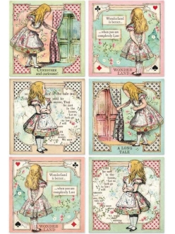 Рисовая бумага для декупажа Алиса в стране чудес, Stamperia формат А4