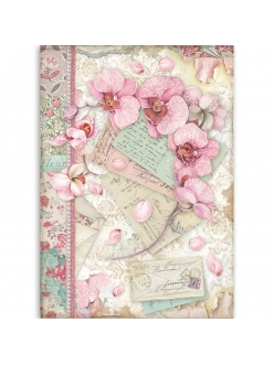 Рисовая бумага для декупажа Розовая орхидея, Stamperia формат А4