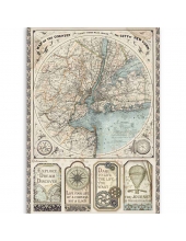 Рисовая бумага для декупажа Stamperia DFSA4515 "Бродяга - карта Нью Йорка", формат А4