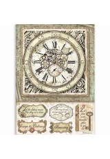 Рисовая бумага для декупажа Stamperia DFSA4519 "Бродяга - механические часы", формат А4