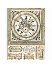 Рисовая бумага для декупажа Stamperia DFSA4519 "Бродяга - механические часы", формат А4