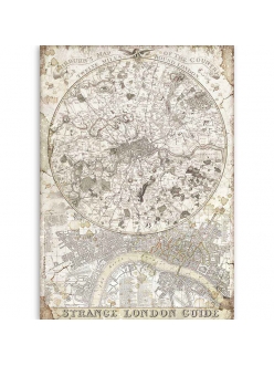 Рисовая бумага для декупажа Бродяга - путеводидель по Лондону, Stamperia формат А4