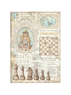Рисовая бумага для декупажа Алиса в Зазеркалье - Королева, Stamperia формат А4