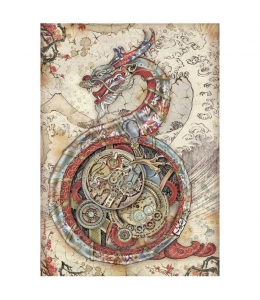 Рисовая бумага для декупажа Stamperia DFSA4608 "Бродяга в Японии - Механический дракон", формат А4