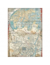 Рисовая бумага для декупажа Stamperia DFSA4610 "Бродяга в Японии - Карта", формат А4