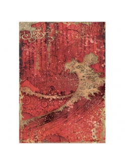 Рисовая бумага для декупажа Бродяга в Японии - красная волна, Stamperia формат А4