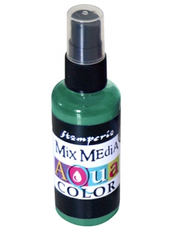 Краска-спрей Aquacolor Spray для техники Mix Media темно-зеленый, 60 мл, Stamperia