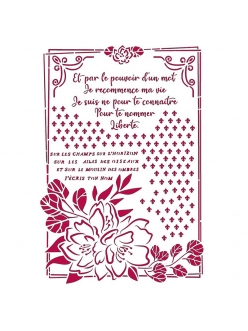 Трафарет для декора Романтика - цветок с рамкой, 21х29,7 см, Stamperia KSG457