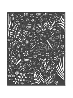 Трафарет объемный Амазония - бабочки, толщина 0,5 мм, 20х25 см, Stamperia 