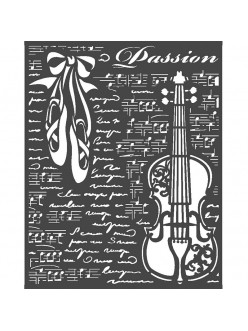 Трафарет объемный Страсть - скрипка, толщина 0,5 мм, 20х25 см, Stamperia 