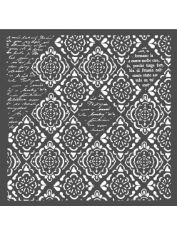 Трафарет объемный Ромбы и текст, толщина 0,25 мм, 30х30 см, Stamperia KSTDG02