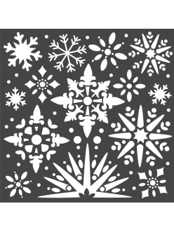 Трафарет объемный Снежинки, толщина 0,5 мм, 18х18 см, Stamperia 