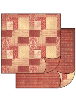 Бумага для скрапбукинга Орнамент темно-красный Stamperia, 31,2х30,3 см
