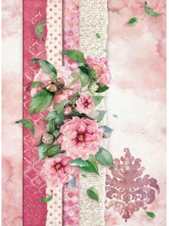 Рисовая бумага для декупажа Цветы для вас, розовый, Stamperia формат А4