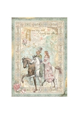 Рисовая бумага для декупажа Stamperia DFSA4575 "Спящая красавица - Принцесса на лошади", формат А4